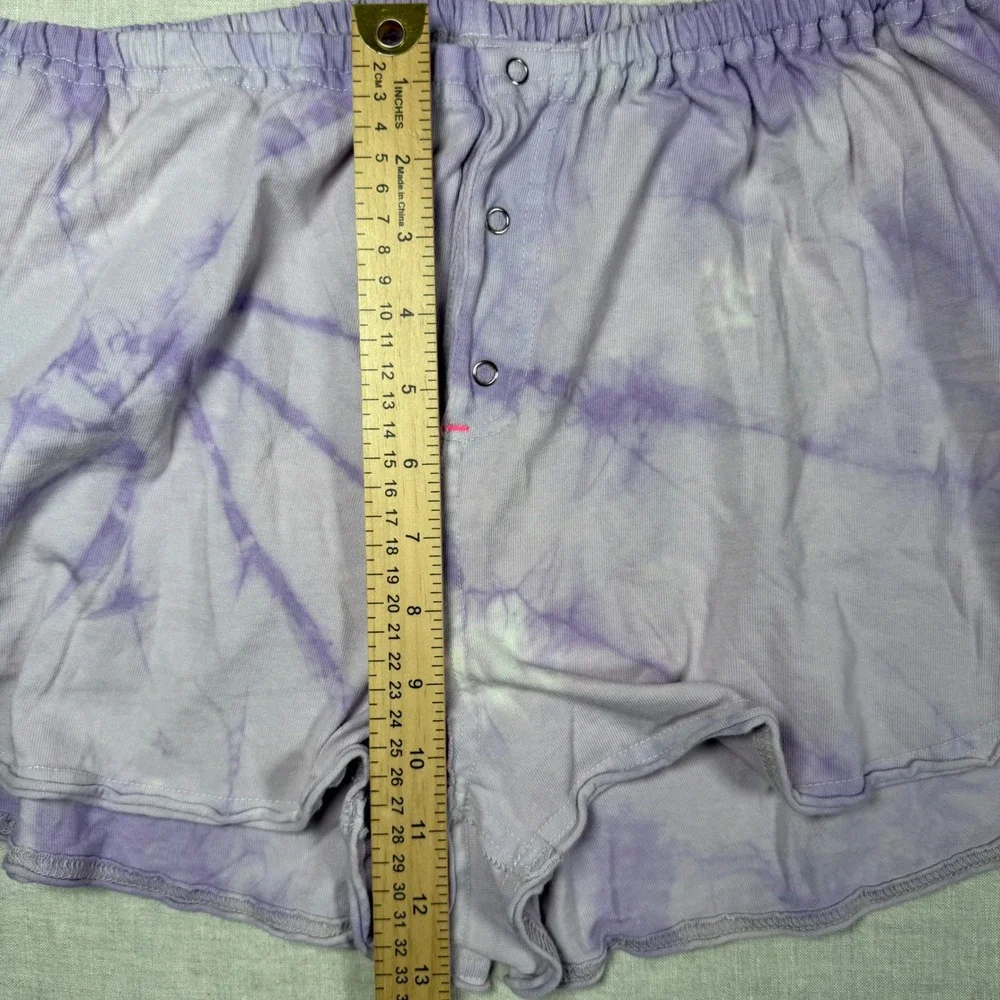 Free People Intimately Lounge Shorts Womens Medium Purple Tie Dye Oversized‎